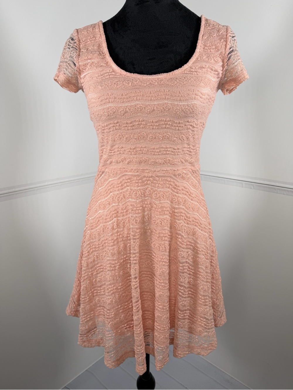 Forever 21 Blush Pink Lace Fit & Flare Skater Dress Size Small